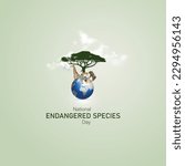 National Endangered Species Day vector. Set of wild animal silhouettes. National Endangered Species Day Concept