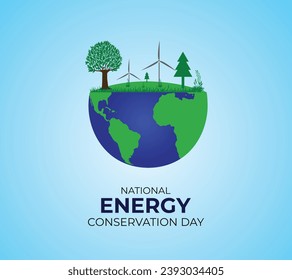 National Energy Conservation Day.  December 14. Holiday concept. template for background with banner, poster and card. vector illustration.