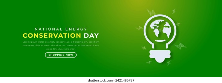 National Energy Conservation Day Paper cut style Vector Design Illustration for Background, Poster, Banner, Advertising, Greeting Card