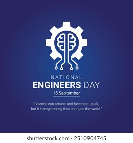 Tag der Nationalingenieure. Happy Engineers Day kreatives Konzept Banner, Poster, Social Media Post, Hintergrund, Grußkarte, Design etc.