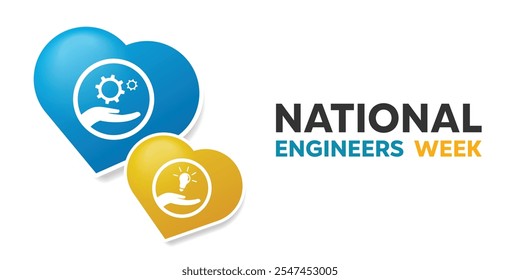 National Engineers Week. Great for cards, banners, posters, social media and more. White background