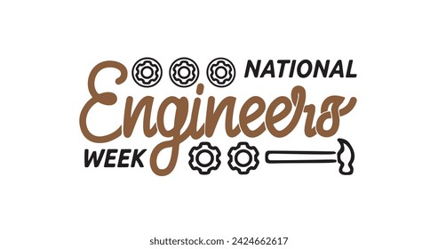 National Engineers Week handwritten calligraphy vector illustration. Great for celebrating the amazing accomplishments of engineers, technicians, and technologists svg