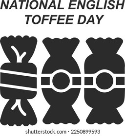 National English Toffee Day, celebrate English Toffee Day black vector