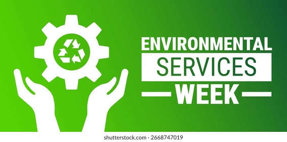 La Plantilla de antecedentes, Anuncios, tarjetas o carteles de la Semana Nacional de Servicios Ambientales se observa todos los años durante septiembre, para crear conciencia sobre la misión. Ilustración vectorial.
