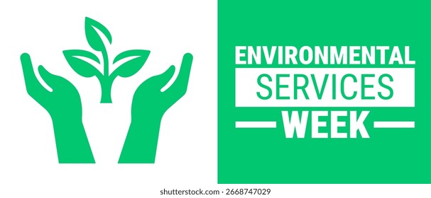 La Plantilla de antecedentes, Anuncios, tarjetas o carteles de la Semana Nacional de Servicios Ambientales se observa todos los años durante septiembre, para crear conciencia sobre la misión. Ilustración vectorial.