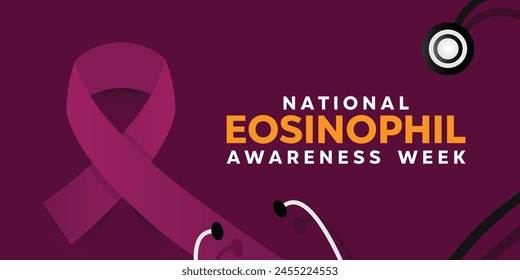 National Eosinophil Awareness Week. Ribbon and stethoscope. Great for cards, banners, posters, social media and more.