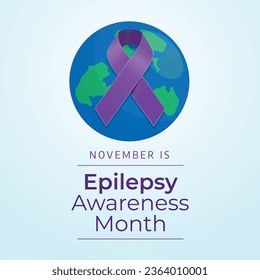 National Epilepsy Awareness Month design template good for celebration usage. purple ribbon design template. ribbon vector design. flat design. vector eps 10.