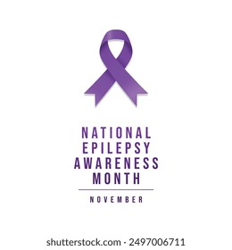 National Epilepsy Awareness Month vector design template good for celebration usage. National Epilepsy Awareness Month design. Purple ribbon design. flat design. eps 10.