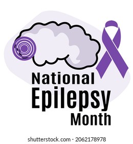 National Epilepsy Month, idea for a poster, banner, flyer or postcard on a medical theme vector illustration