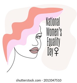 National Women’s Equality Day, stylized portrait of a woman for a thematic poster vector illustration