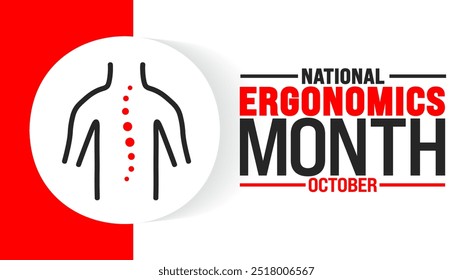 National Ergonomics Month background or banner design template is observed every year in October. Holiday concept. Template for card, poster, placard, template. eps 10