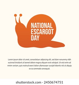 National Escargot Day design template. escargot vector design. snail illustration. vector eps 10. flat design.