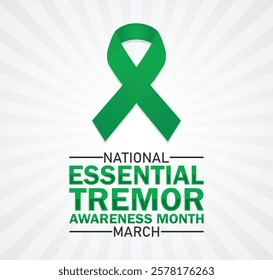 National Essential Tremor Awareness Month. March. Holiday concept. Template for background, banner, card, poster with text inscription. Vector illustration