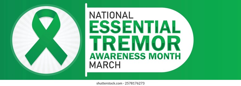 National Essential Tremor Awareness Month. March. Vector illustration. Design element for banner, poster or card.