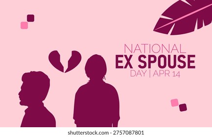National Ex Spouse Day Broken Heart Silhouette Couple Concept Art with Ex Spouse
