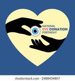 National eye donation fortnight concept vector illustration background