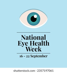 For National Eye Health Week celebrations, a vector graphic of the week is appropriate. Flyer design, flat illustration, and flat design.