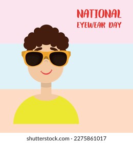 National Eyewear Day. Design suitable for greeting card poster and banner
