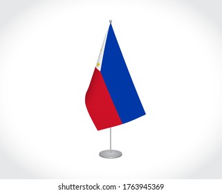 National fabric vector flag of Philippines isolated on white background.