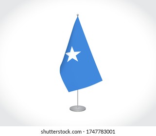National fabric vector flag of Somalia isolated on white background.