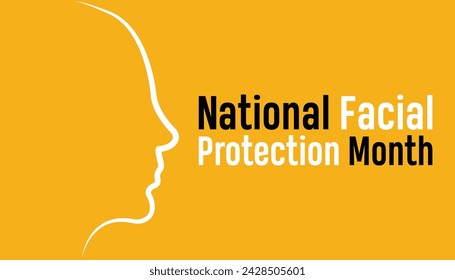 National Facial Protection Month observed every year in April. poster, card and background vector illustration design.
