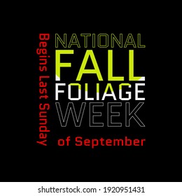 National Fall Foliage Week. Suitable for greeting card poster and banner