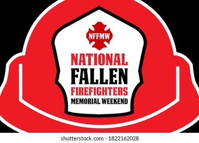 National Fallen Firefighters Memorial Weekend. The date of the National Fallen Firefighters Memorial Service is traditionally the first Sunday in October.Poster, card, banner design. Vector eps 10.