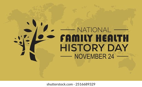 National Family health history day is observed every year on November. Medical Healthcare Awareness concept. background, placard, banner template Vector illustration design.