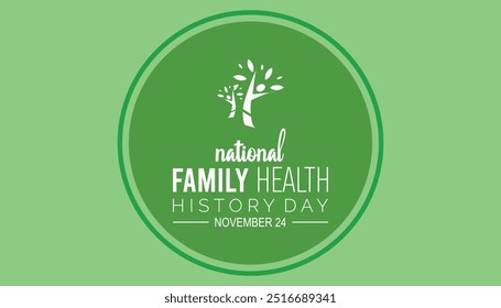 National Family health history day is observed every year on November. Medical Healthcare Awareness concept. background, placard, banner template Vector illustration design.