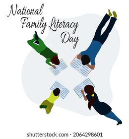 National Family Literacy Day, idea for poster, banner, flyer or postcard vector illustration