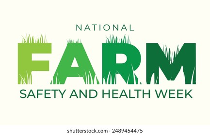 National farm safety and health week. background, banner, card, poster, template. Vector illustration.