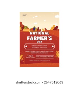 National farmers day flyer poster template design art