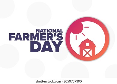 National Farmer's Day. Holiday concept. Template for background, banner, card, poster with text inscription. Vector EPS10 illustration