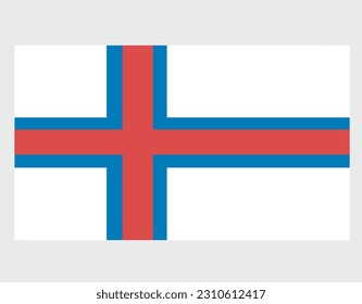 National Faroe islands flag, official colors and proportion correctly. National Faroe Islands flag. Vector illustration.