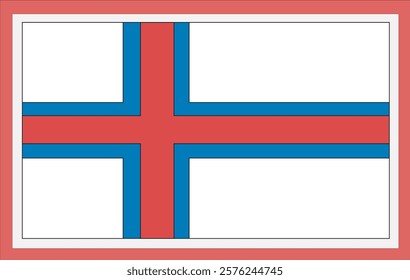 National Faroe Islands flag, official colors and proportion correctly. National Faroe Islands flag. Vector illustration. Faroe Islands flag vector icon, simple, flat design for web or mobile app.