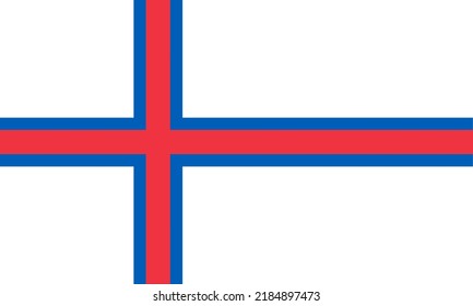 National Faroe Islands flag.Faroe Islands icon.  illustration vector of Faroe Islands flag. EPS10