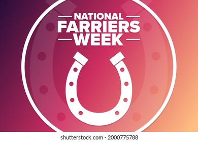National Farriers Week. Holiday concept. Template for background, banner, card, poster with text inscription. Vector EPS10 illustration