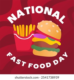 National fast food day with delicious fast food