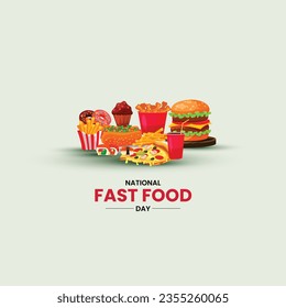 National Fast Food Day. Fast Food vector illustration.