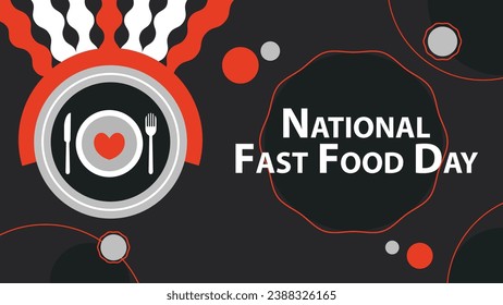 National Fast Food Day vector banner design. Happy National Fast Food Day modern minimal graphic poster illustration.