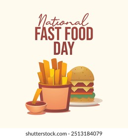 National Fast Food Day vector design template good for celebration usage. National Fast Food Day design. flat design. eps 10.