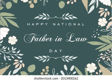 National Father in Law Day. Holiday concept. Template for background, Web banner, card, poster, t-shirt with text inscription