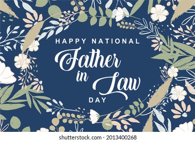 National Father in Law Day. Holiday concept. Template for background, Web banner, card, poster, t-shirt with text inscription