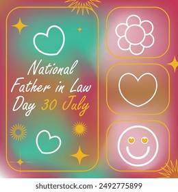 National Father in Law Day vector banner design illustration