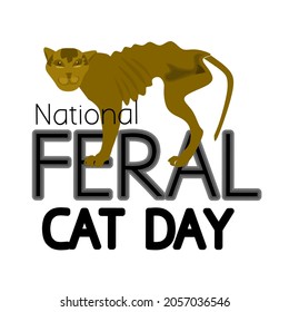 National Feral Cat Day illustration vector. Good for poster, logo or template