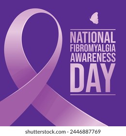 National Fibromyalgia Awareness Day design template. purple ribbon vector. ribbon vector. flat design. eps 10.