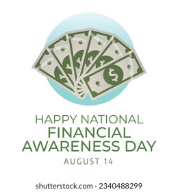 National financial awareness day design template good for celebration. Financial awareness day design illustration. Heart design illustration. 