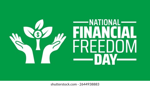 Fundo do Dia Nacional da Liberdade Financeira, banner ou modelo de design de cartaz. observado todos os anos em julho. Conceito de férias. Use para qualquer modelo, cartão, cartaz, cartaz, modelo.