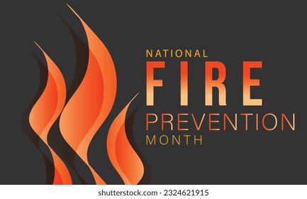 National fire prevention month. background, banner, card, poster, template. Vector illustration.