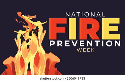 National Fire Prevention week. background, banner, card, poster, template. Vector illustration.